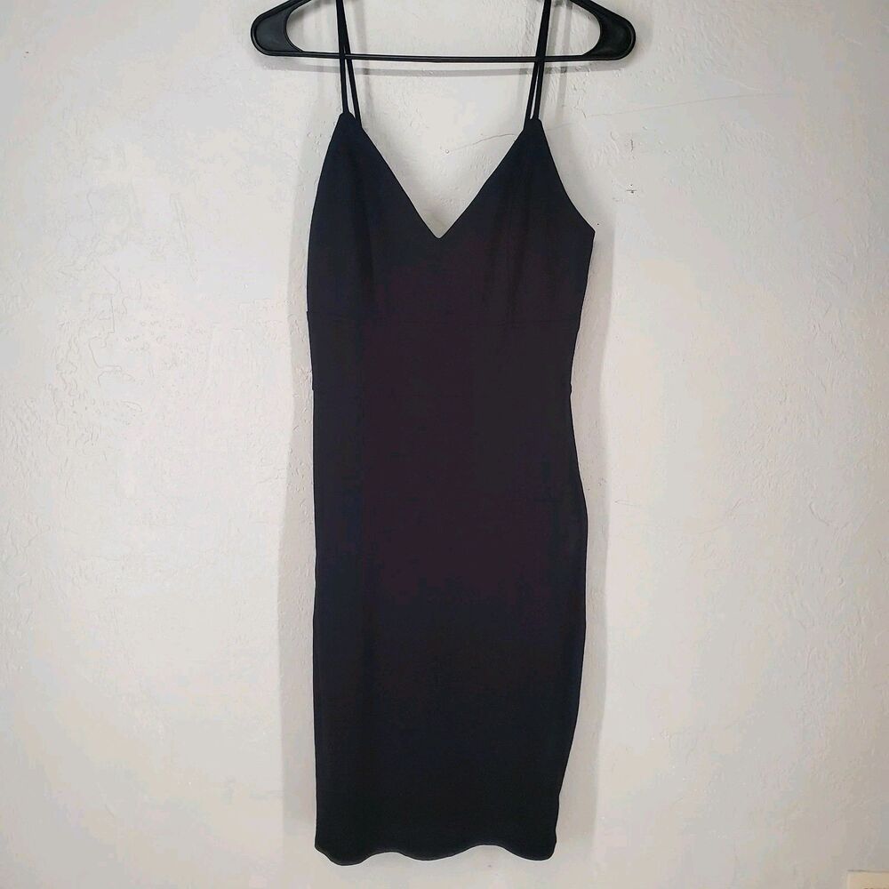 Baddie It Girl Sexy Mob Wife Black Bodycon Figure Hugging Mini Dress  Size Large